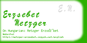 erzsebet metzger business card